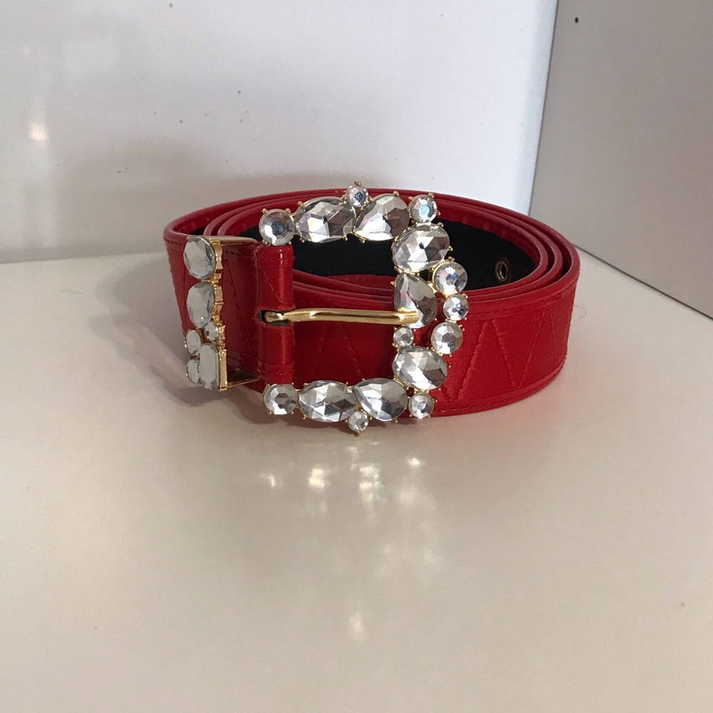 Red Crystal Embellished Belt